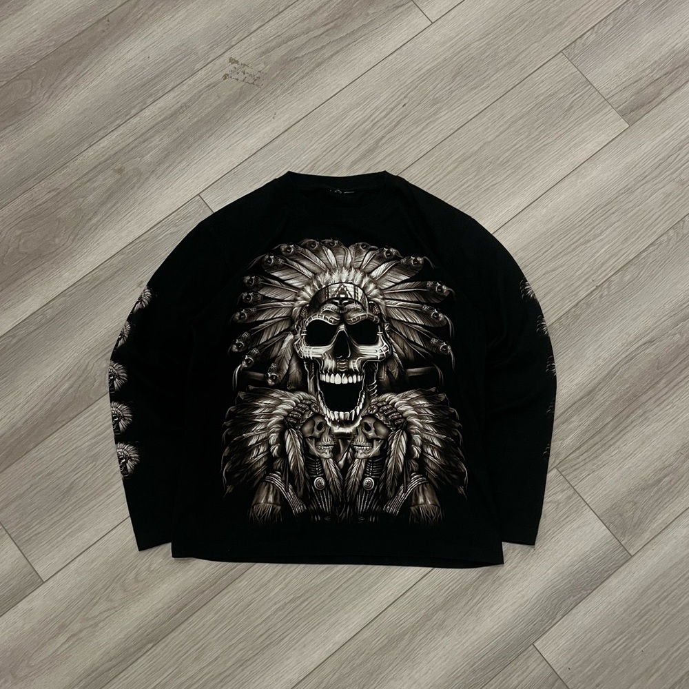 Vintage skull Big print Y2K graphic Long sleeve